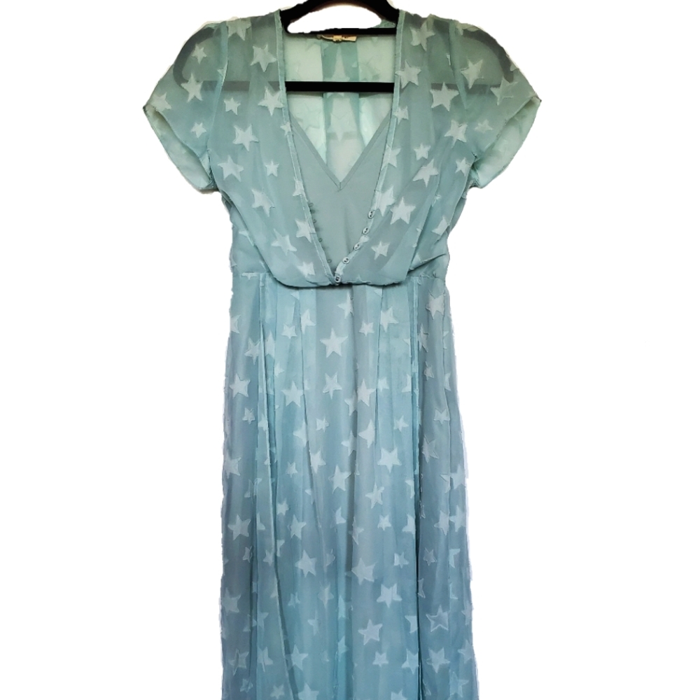 Current Air mint/baby blue dress with stars